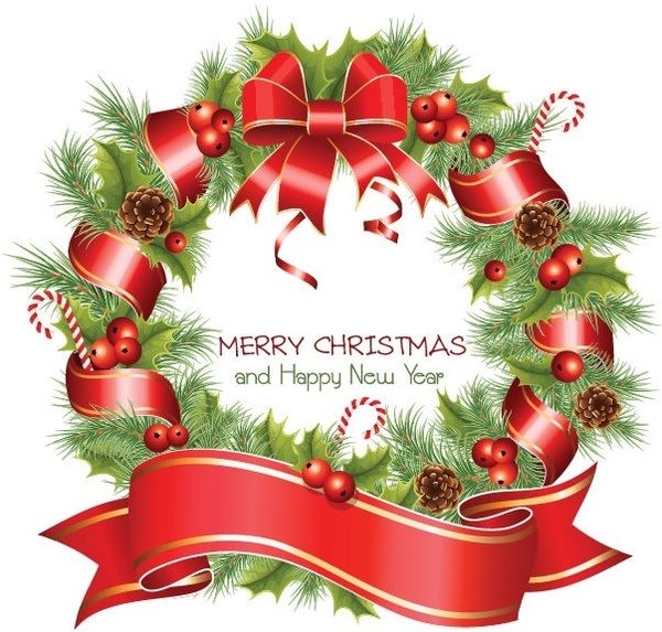 Free Christmas Vector Backgrounds on Vector Christmas Wreath Vector Christmas   Free Vector For Free