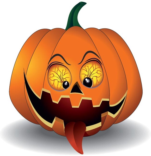 Vector scary pumpkin with red eye Free vector in ...