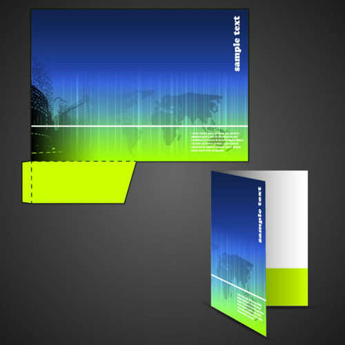 Vector template of corporate folder with die cut set Free vector in