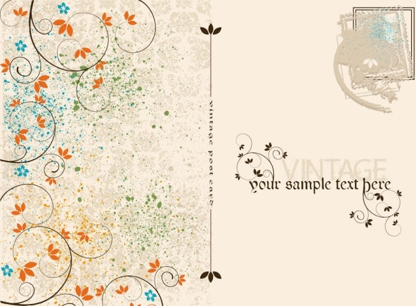 Antique Postcards on Vintage Postcards And Stamps 02 Vector Vector Misc   Free Vector For