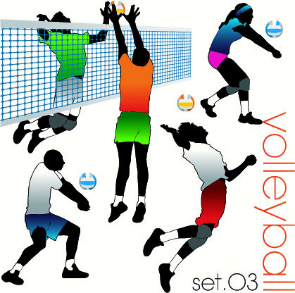 volleyball silhouettes set