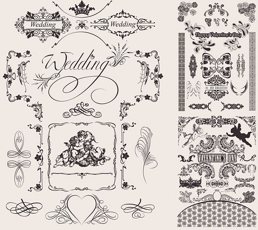 wedding lace pattern vector Preview