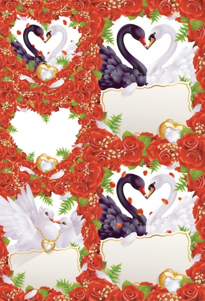 westernstyle wedding greeting card vector Preview