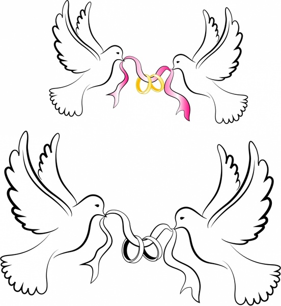 clipart wedding rings and doves - photo #5