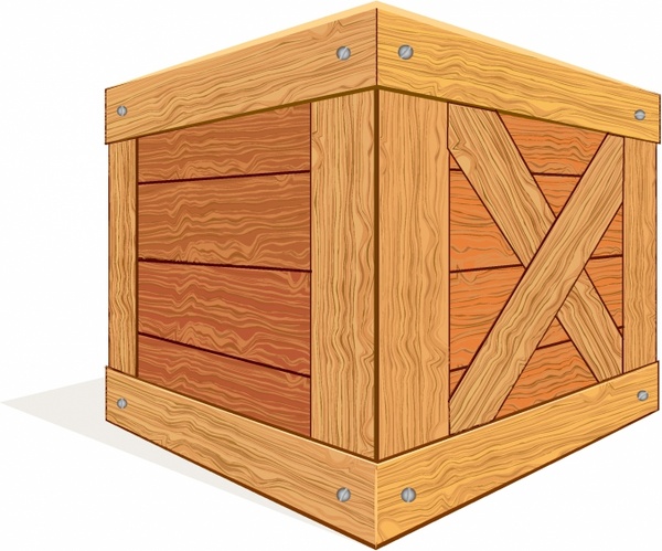 Wooden box Free vector in Adobe Illustrator ai ( .AI ), Encapsulated