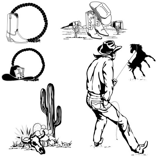 free black and white western clip art - photo #14