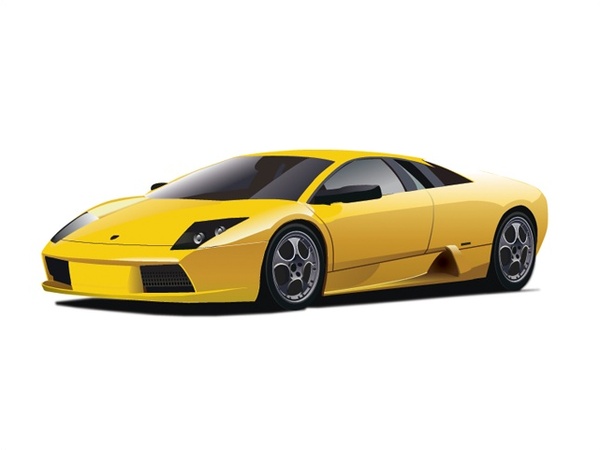 Yellow luxury car design with realistic style Free vector in Adobe
