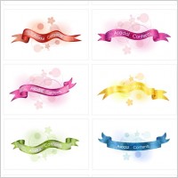 10 5color ribbon vector
