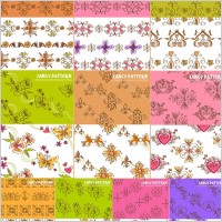 10 lovely handpainted pattern vector