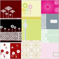 10 simple cute pattern vector