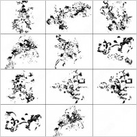 10 simple grunge destroyed shape brush