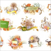 11 autumn theme vector