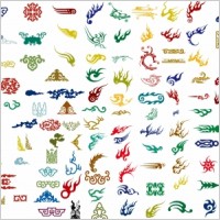 132 Classical Elements and Flame Pattern Vector