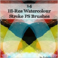 14 Hi-Res Watercolour PS Brushes