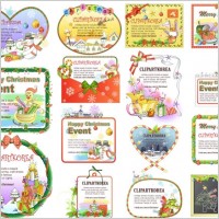 15 lovely christmas decorations vector