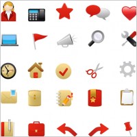 1 red theme icon vector
