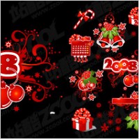 2008 Christmas decoration elements and patterns vector material