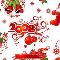 2008 CHRISTMAS DECORATION ELEMENTS AND PATTERNS VECTOR MATERIAL