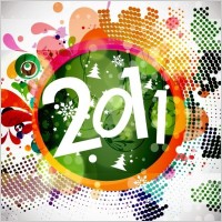 2011 New Year Floral Backgound Vector Graphic