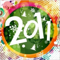 2011 New Year Floral Backgound Vector Graphic 