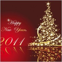 2011 the glittering christmas tree vector