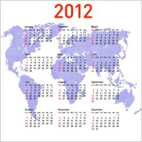2012 calendar 01 vector