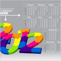 2012 calendar 01 vector