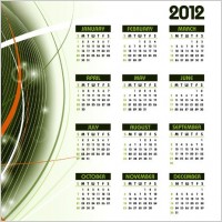 2012 calendar 01 vector elements