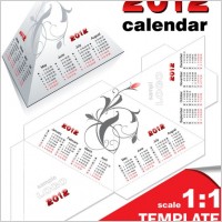 2012 calendar desk calendar model 05 vector