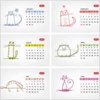 2012 calendar template 02 vector