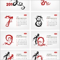2012 calendar template 03 vector
