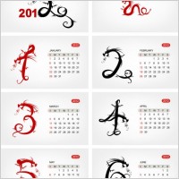 2012 calendar template 04 vector