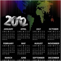 2012 calendar template vector