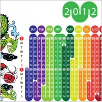 2012 year of the dragon calendar 1 vector
