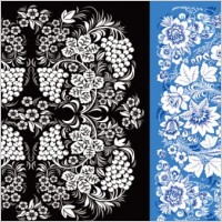 2 beautiful pattern vector