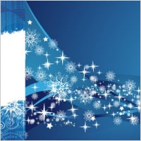 2 blue snowflake background vector