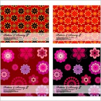 2 bright flowers vector background base map