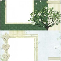 2 flowers collage style photo frame