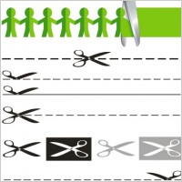 2 scissors papercut vector