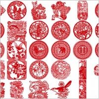 30 of the classical papercut pattern vector