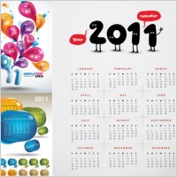 3 beautiful 2011 calendar vector
