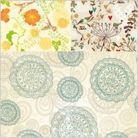 3 beautiful pattern vector background