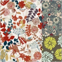 3 colorful plant pattern vector
