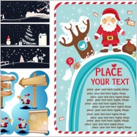 3 cute christmas vector