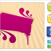 3 decorative buttons or graphics vector