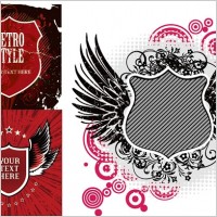 3 european nostalgic theme vector shield