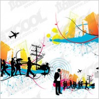 3, figure silhouettes vector illustrations related material