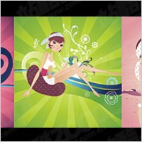 3, lovable characters fashion illustrations vector material