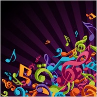 3D Colorful Music Vector Background
