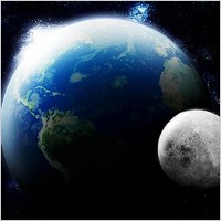 3D Earth and Moon for adobe photoshop